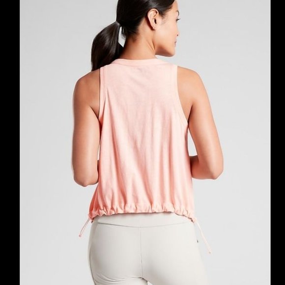 Athleta Tops - ATHLETA PEACH SLEEVELESS CREW NECK ORGANIC DAILY BUNGEE TANK TOP